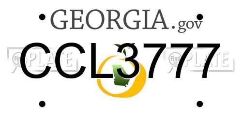 CCL3777 Georgia License Plate