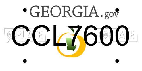 CCL7600 Georgia License Plate