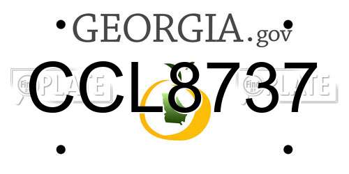 CCL8737 Georgia License Plate