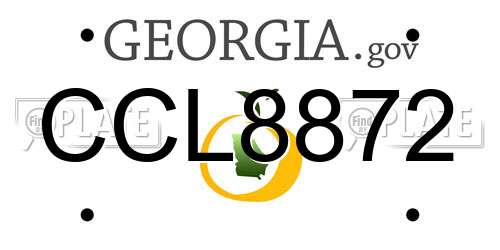 CCL8872 Georgia License Plate