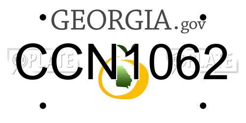 CCN1062 Georgia License Plate