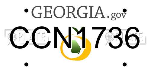 CCN1736 Georgia License Plate