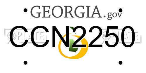 CCN2250 Georgia License Plate