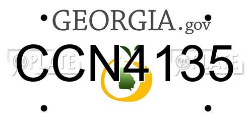 CCN4135 Georgia License Plate