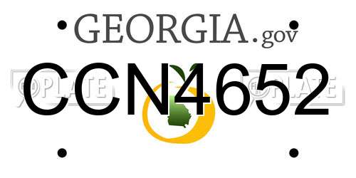 CCN4652 Georgia License Plate