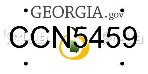 CCN5459 Georgia License Plate