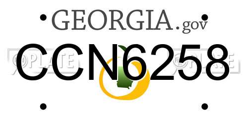 CCN6258 Georgia License Plate