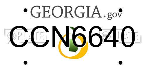 CCN6640 Georgia License Plate