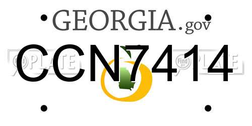 CCN7414 Georgia License Plate