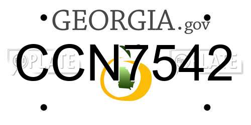 CCN7542 Georgia License Plate