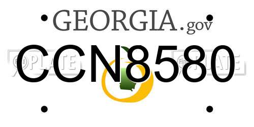CCN8580 Georgia License Plate