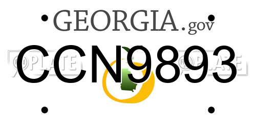 CCN9893 Georgia License Plate