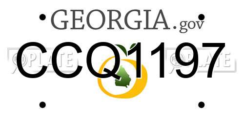 CCQ1197 Georgia License Plate