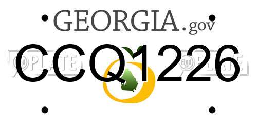 CCQ1226 Georgia License Plate