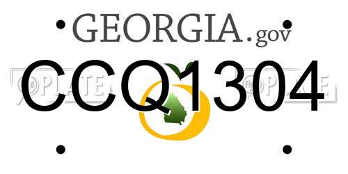 CCQ1304 Georgia License Plate