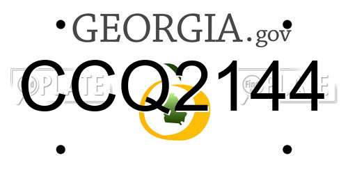 CCQ2144 Georgia License Plate