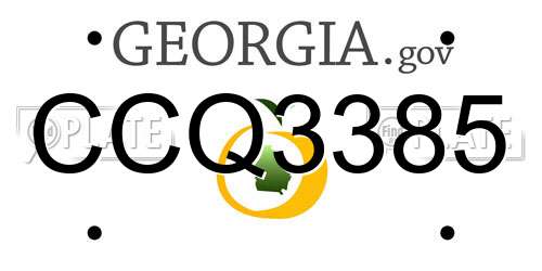 CCQ3385 Georgia License Plate