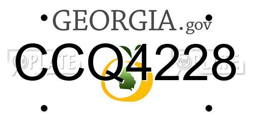 CCQ4228 Georgia License Plate