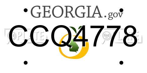 CCQ4778 Georgia License Plate
