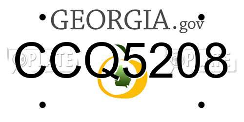 CCQ5208 Georgia License Plate