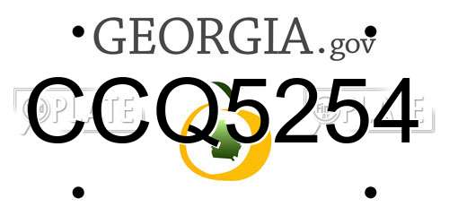 CCQ5254 Georgia License Plate
