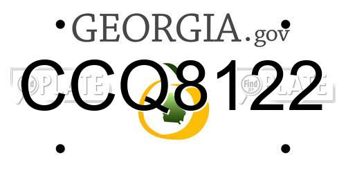 CCQ8122 Georgia License Plate