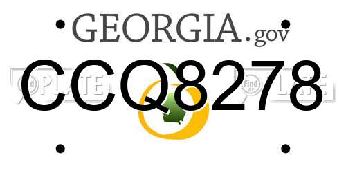 CCQ8278 Georgia License Plate