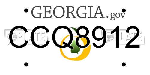 CCQ8912 Georgia License Plate