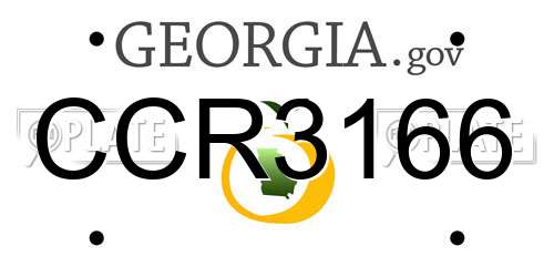 CCR3166 Georgia License Plate