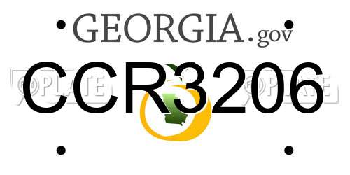 CCR3206 Georgia License Plate