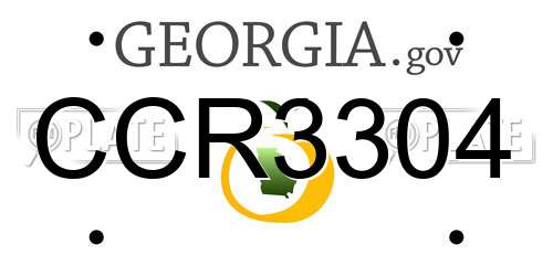 CCR3304 Georgia License Plate