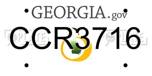CCR3716 Georgia License Plate