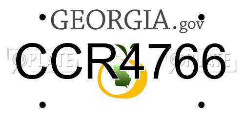 CCR4766 Georgia License Plate