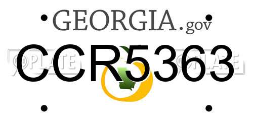 CCR5363 Georgia License Plate