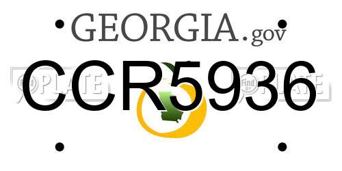 CCR5936 Georgia License Plate