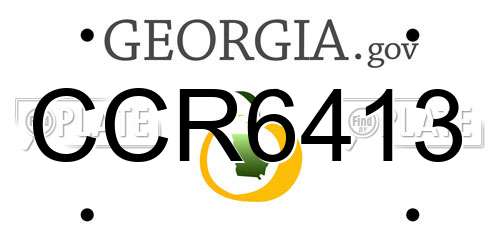 CCR6413 Georgia License Plate