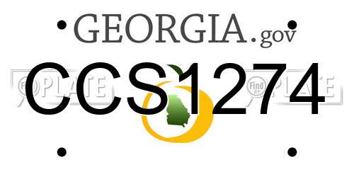 CCS1274 Georgia License Plate