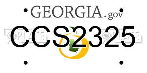 CCS2325 Georgia License Plate