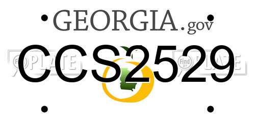 CCS2529 Georgia License Plate