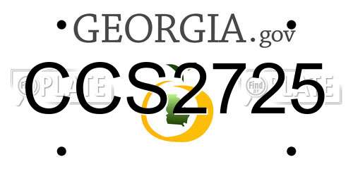 CCS2725 Georgia License Plate
