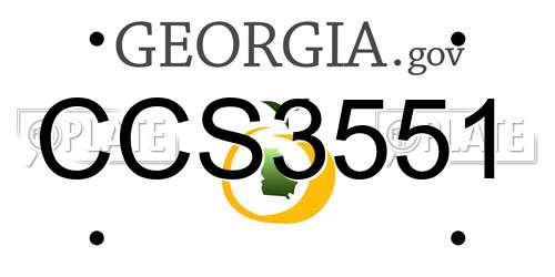 CCS3551 Georgia License Plate