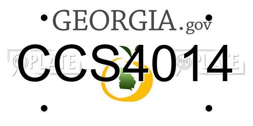 CCS4014 Georgia License Plate