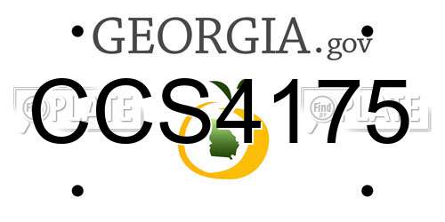 CCS4175 Georgia License Plate