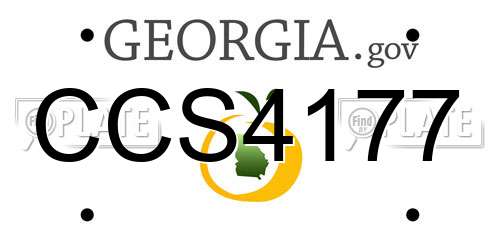 CCS4177 Georgia License Plate