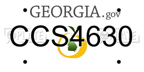 CCS4630 Georgia License Plate