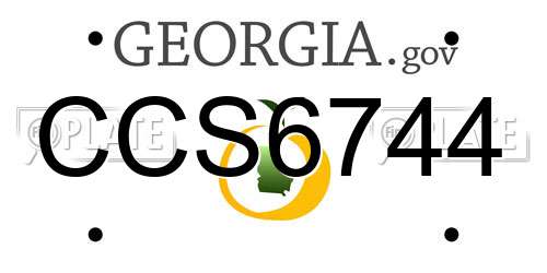 CCS6744 Georgia License Plate
