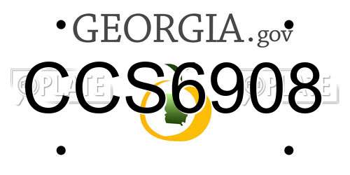 CCS6908 Georgia License Plate