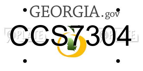 CCS7304 Georgia License Plate