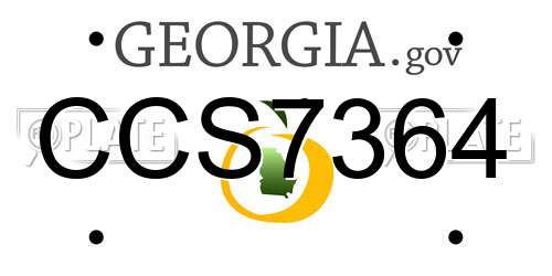 CCS7364 Georgia License Plate