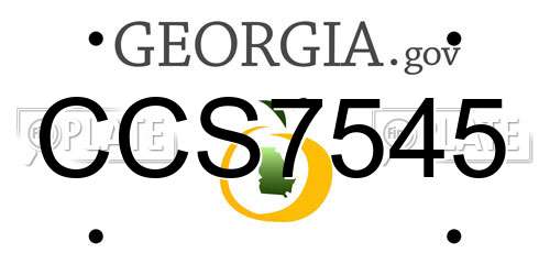 CCS7545 Georgia License Plate